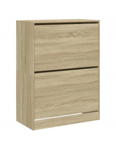 Scarpiera 2 Cassetti Ribaltabili Rovere Sonoma 80x42x108 cm 2