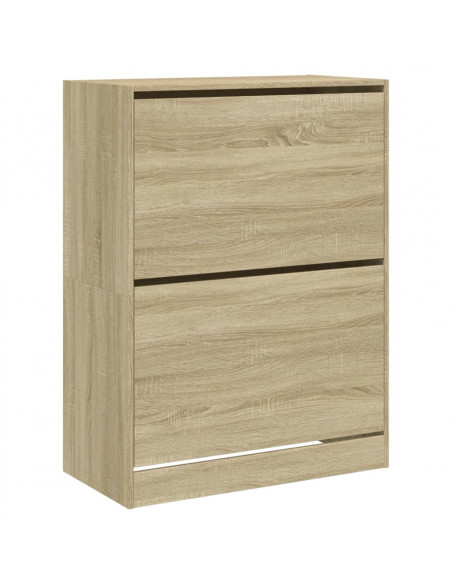 Scarpiera 2 Cassetti Ribaltabili Rovere Sonoma 80x42x108 cm