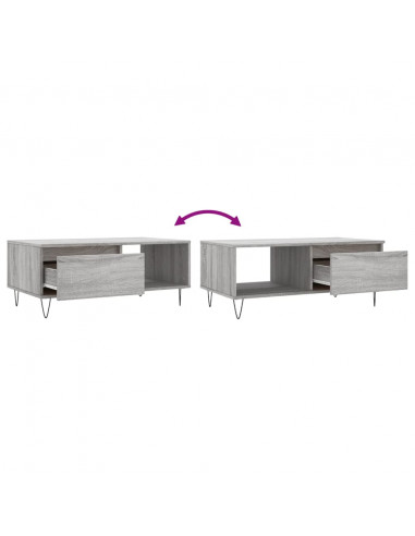 Tavolino Salotto Grigio Sonoma 90x50x36,5 cm Legno Multistrato