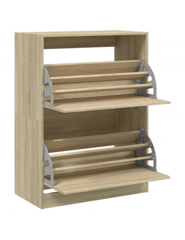 Scarpiera 2 Cassetti Ribaltabili Rovere Sonoma 80x42x108 cm