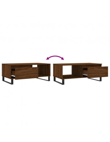 Tavolino da Salotto Rovere Marrone 90x50x36,5 cm in Multistrato