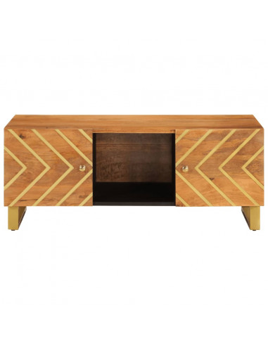 Tavolino da Salotto Marrone e Nero 100x54x40 cm Legno di Mango