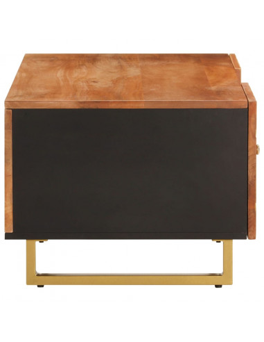 Tavolino da Salotto Marrone e Nero 100x54x40 cm Legno di Mango