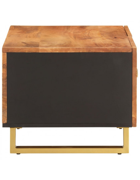 Tavolino da Salotto Marrone e Nero 80x50x40 cm Legno di Mango
