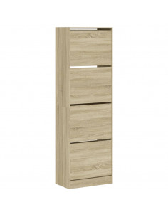 Scarpiera 4 Cassetti Ribaltabili Rovere Sonoma 60x34x187,5 cm 2