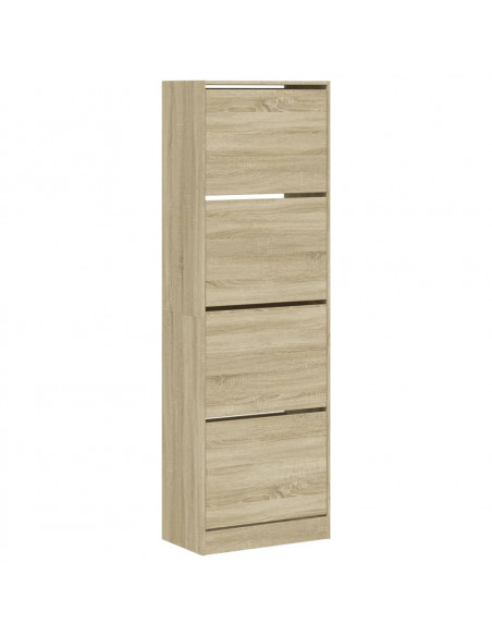 Scarpiera 4 Cassetti Ribaltabili Rovere Sonoma 60x34x187,5 cm