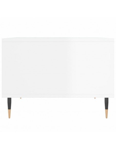 Tavolino Salotto Bianco Lucido 60x50x36,5 cm Legno Multistrato