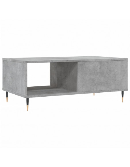 Tavolino Salotto Grigio Cemento 90x50x36,5 cm Legno Multistrato