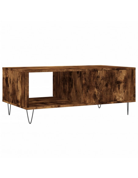 Tavolino da Salotto Rovere Fumo 90x50x36,5 cm Legno Multistrato