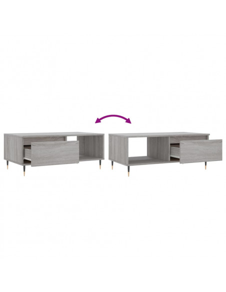 Tavolino Salotto Grigio Sonoma 90x50x36,5 cm Legno Multistrato