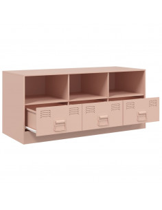 Mobile Porta TV Rosa 99x39x44 cm in Acciaio 2