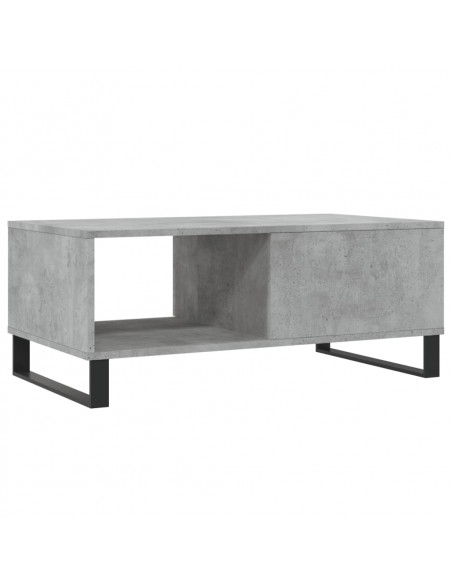 Tavolino Salotto Grigio Cemento 90x50x36,5 cm Legno Multistrato