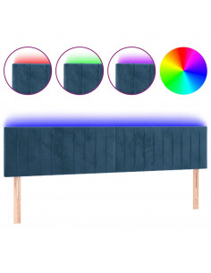 Testiera a LED Blu scuro 160x5x78/88 cm in Tessuto 2