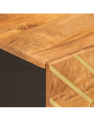 Tavolino da Salotto Marrone e Nero 80x50x40 cm Legno di Mango