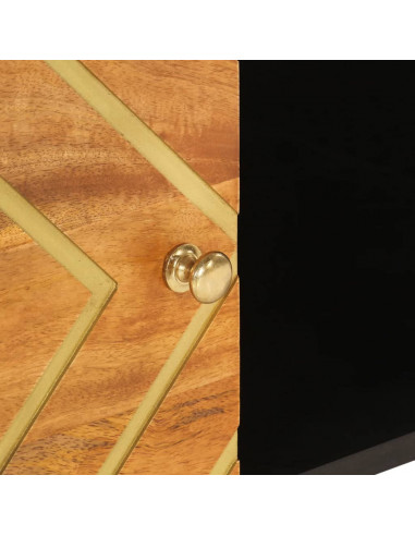 Tavolino da Salotto Marrone e Nero 80x50x40 cm Legno di Mango