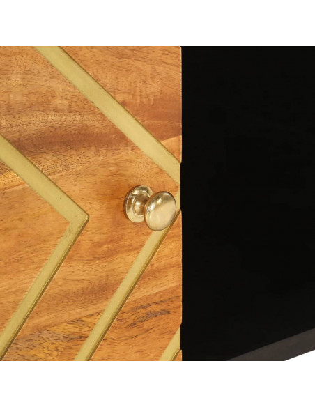 Tavolino da Salotto Marrone e Nero 80x50x40 cm Legno di Mango
