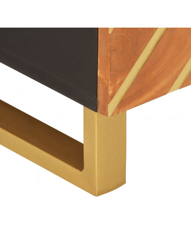 Tavolino da Salotto Marrone e Nero 80x50x40 cm Legno di Mango