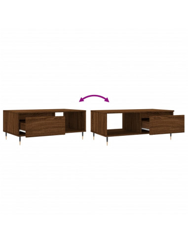 Tavolino da Salotto Rovere Marrone 90x50x36,5 cm in Multistrato