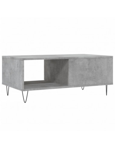 Tavolino Salotto Grigio Cemento 90x50x36,5 cm Legno Multistrato