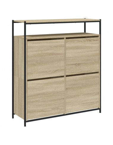 Scarpiera 4 Cassetti Ribaltabili Rovere Sonoma 100x34x112 cm