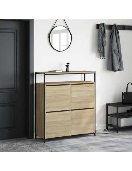 Scarpiera 4 Cassetti Ribaltabili Rovere Sonoma 100x34x112 cm