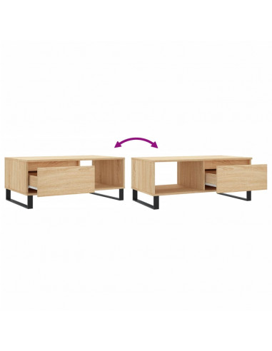 Tavolino Salotto Rovere Sonoma 90x50x36,5 cm Legno Multistrato