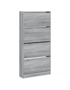 Scarpiera 4 Cassetti Ribaltabili Grigio Sonoma 80x21x163,5 cm 2