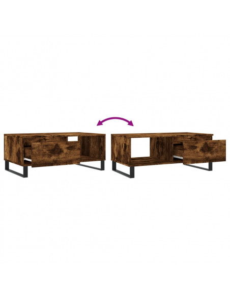 Tavolino da Salotto Rovere Fumo 90x50x36,5 cm Legno Multistrato