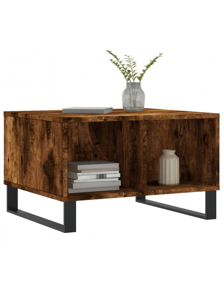 Tavolino da Salotto Rovere Fumo 60x50x36,5 cm Legno Multistrato