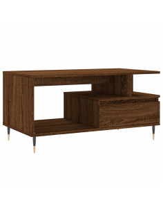 Tavolino Salotto Rovere Marrone 90x49x45 cm Legno Multistrato 2