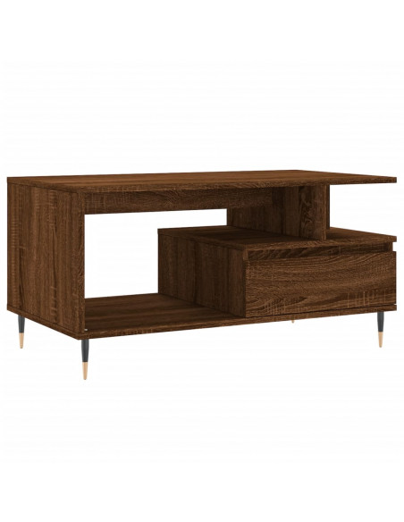 Tavolino Salotto Rovere Marrone 90x49x45 cm Legno Multistrato