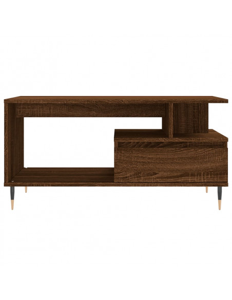 Tavolino Salotto Rovere Marrone 90x49x45 cm Legno Multistrato