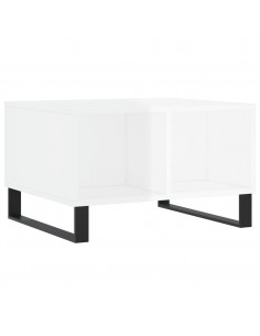 Tavolino Salotto Bianco Lucido 60x50x36,5 cm Legno Multistrato 2