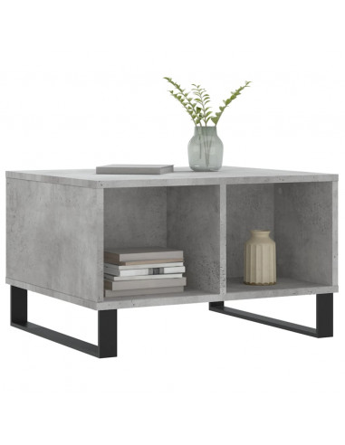 Tavolino Salotto Grigio Cemento 60x50x36,5 cm Legno Multistrato