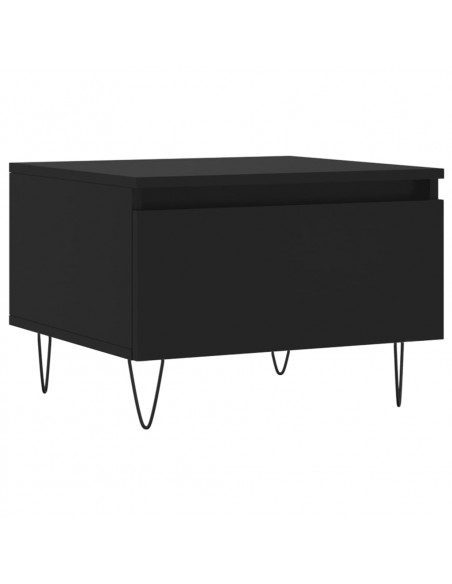 Tavolino da Salotto Nero 50x46x35 cm in Legno Multistrato