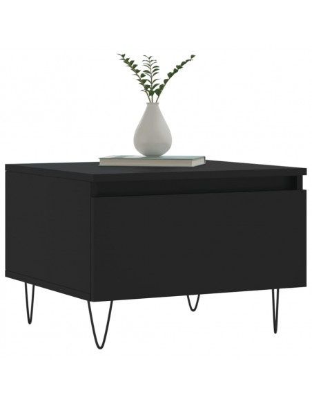 Tavolino da Salotto Nero 50x46x35 cm in Legno Multistrato