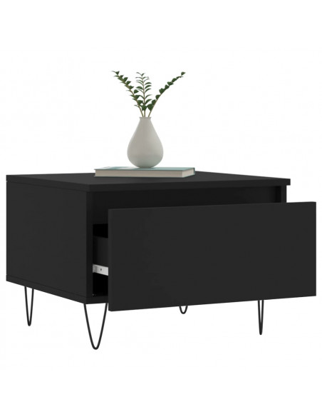 Tavolino da Salotto Nero 50x46x35 cm in Legno Multistrato