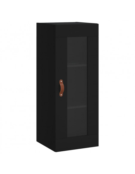 Credenza Nera 34,5x34x180 cm in Legno Multistrato