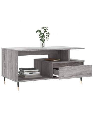 Tavolino da Salotto Grigio Sonoma 90x49x45 cm Legno Multistrato