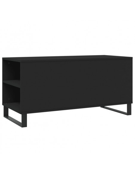 Tavolino da Salotto Nero 102x44,5x50 cm in Legno Multistrato