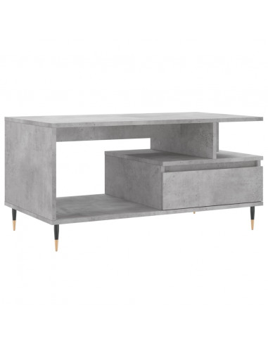 Tavolino Salotto Grigio Cemento 90x49x45 cm Legno Multistrato