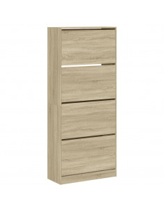 Scarpiera 4 Cassetti Ribaltabili Rovere Sonoma 80x34x187,5 cm 2