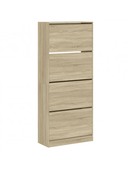 Scarpiera 4 Cassetti Ribaltabili Rovere Sonoma 80x34x187,5 cm