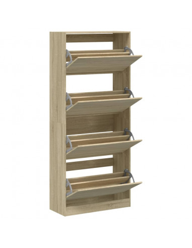 Scarpiera 4 Cassetti Ribaltabili Rovere Sonoma 80x34x187,5 cm