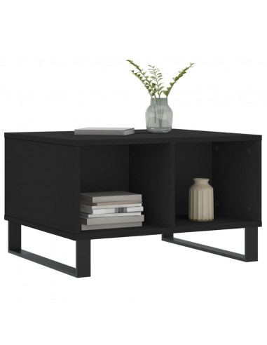 Tavolino da Salotto Nero 60x50x36,5 cm in Legno Multistrato