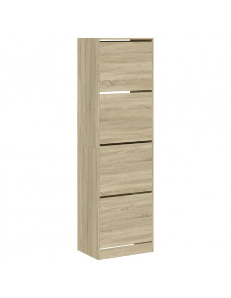 Scarpiera 4 Cassetti Ribaltabili Rovere Sonoma 60x42x204 cm