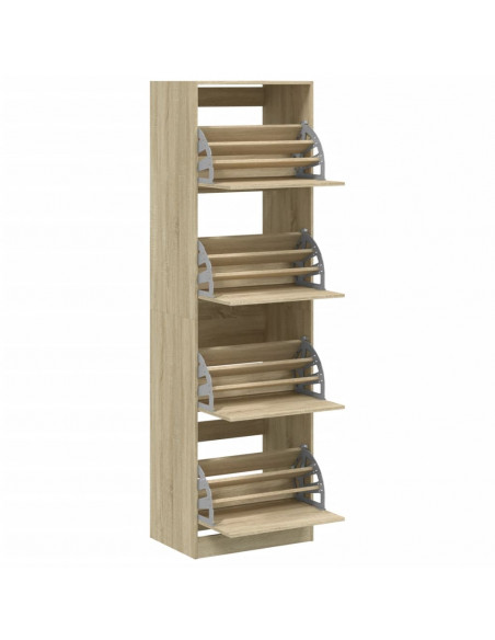 Scarpiera 4 Cassetti Ribaltabili Rovere Sonoma 60x42x204 cm