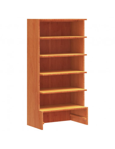 Scarpiera Marrone Cera 52x30x104 cm Legno Massello di Pino