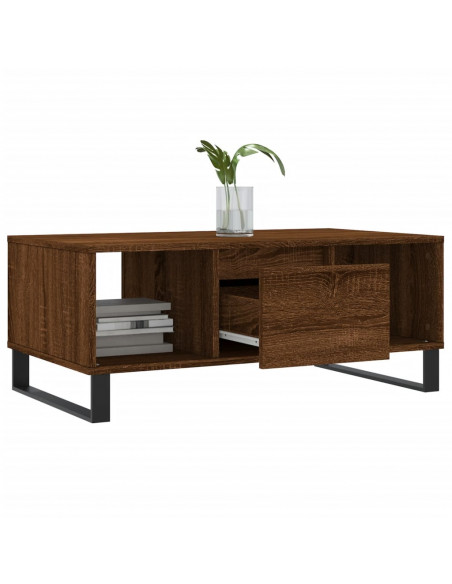 Tavolino da Salotto Rovere Marrone 90x50x36,5 cm in Multistrato