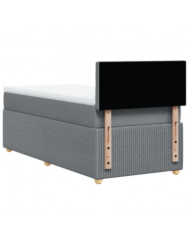 Giroletto a Molle con Materasso Grigio Chiaro 80x200 cm Tessuto